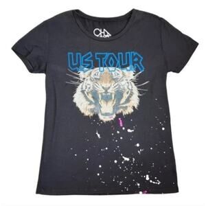 Chaser Gray Pink White Splatter Tiger Tour Tee Small